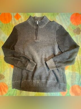 Urban Pipeline Quarter Zip Mens Sweater Sz Medium Cotton Acrylic Long Sleeve